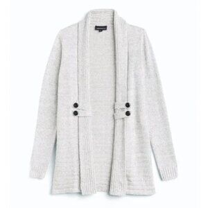Fortune & Ivy Open-Front Long Length Cardigan Sweater Stretch Cozy Size Small